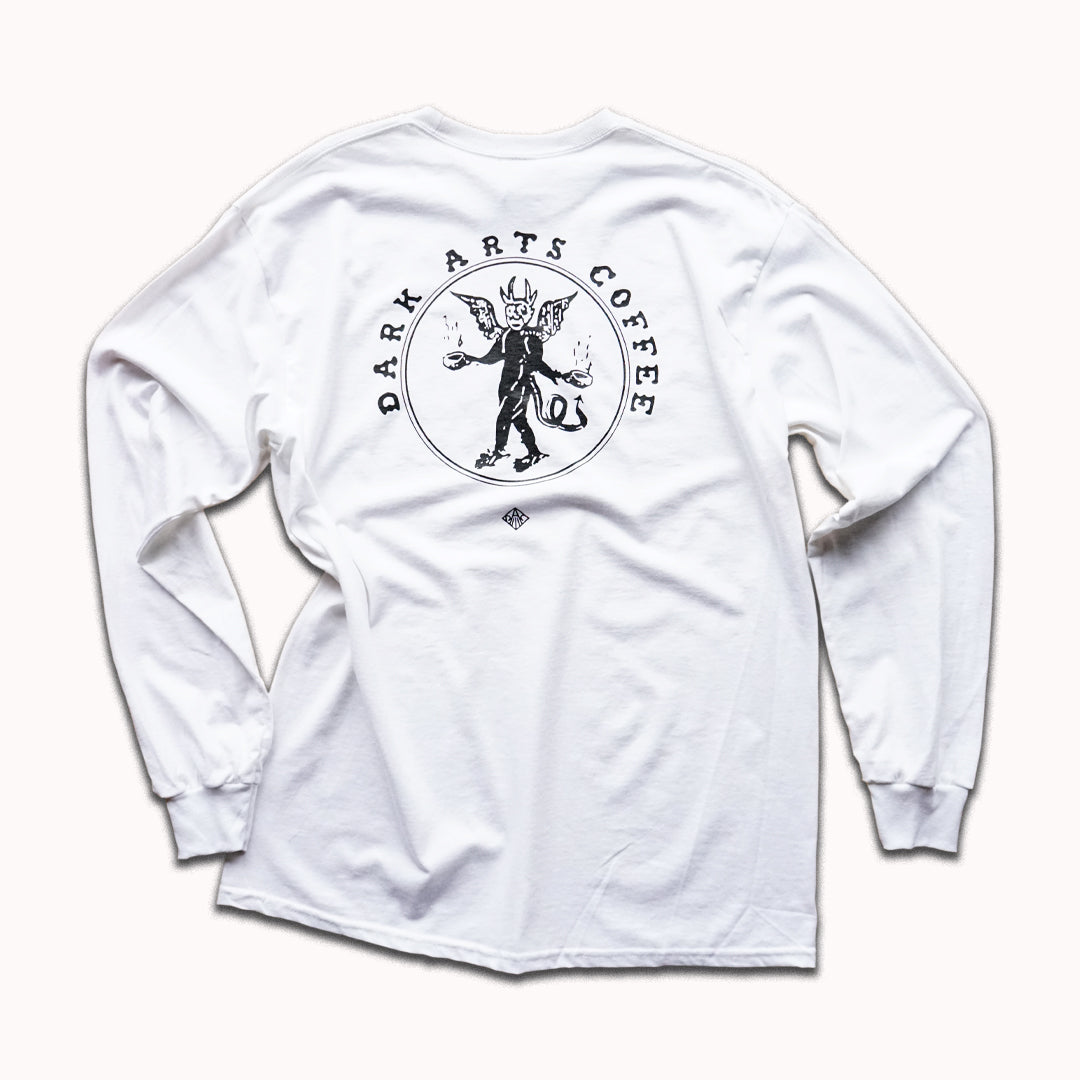 CLASSIC LOGO LONG SLEEVE WHITE TSHIRT